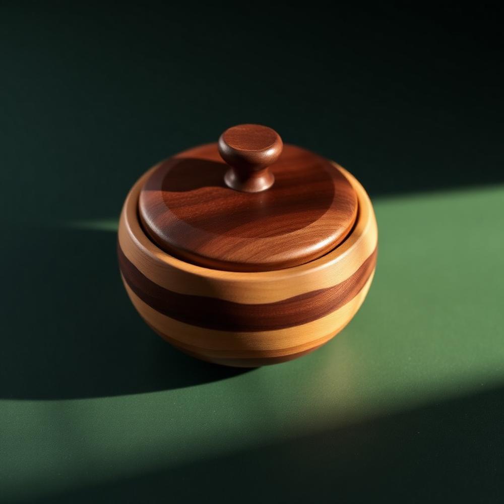 Segmented Keepsake Box — hand-turned Maple & Walnut by Ratlum Mountain Woodcraft