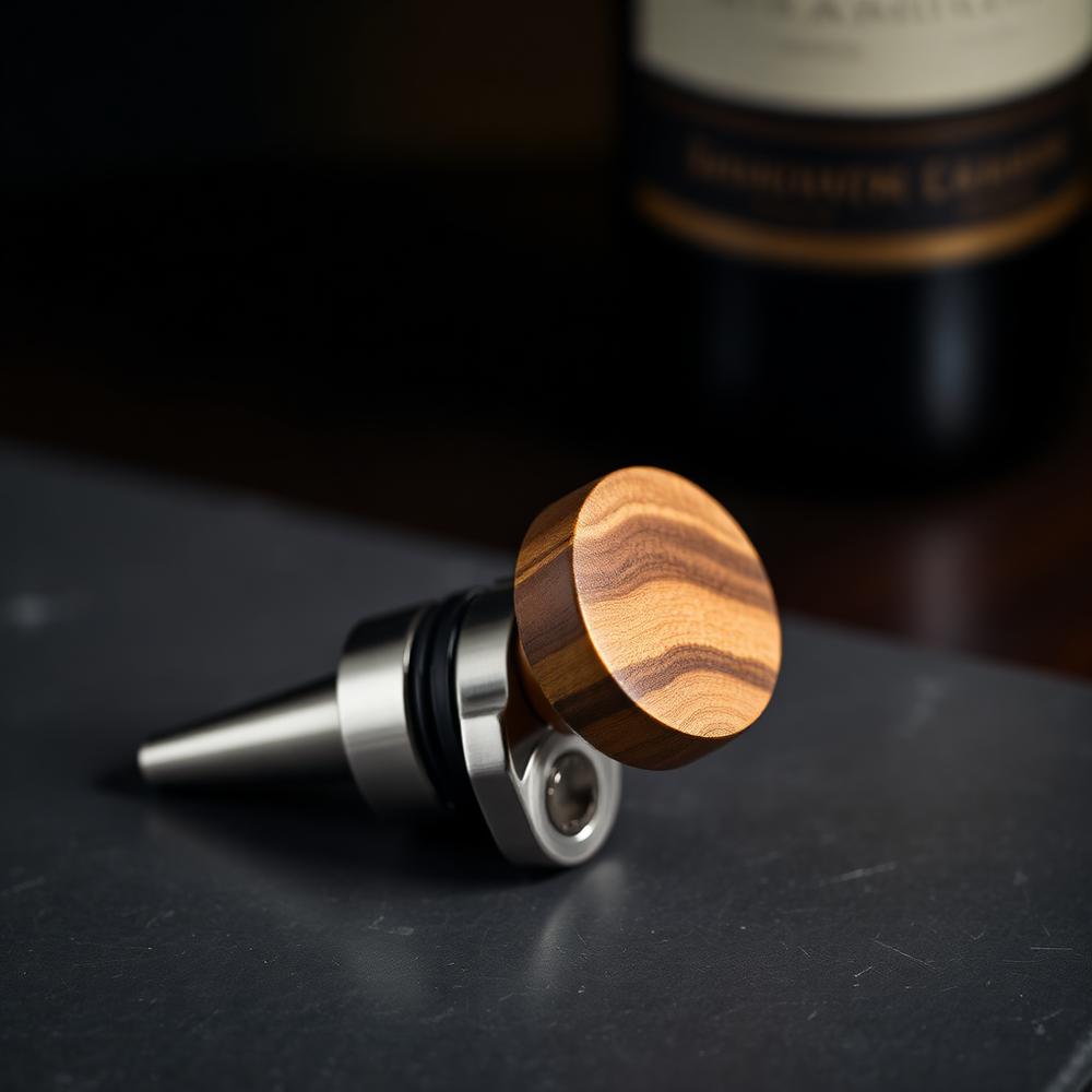 Olive Wood Wine Stopper — hand-turned Olive Wood by Ratlum Mountain Woodcraft